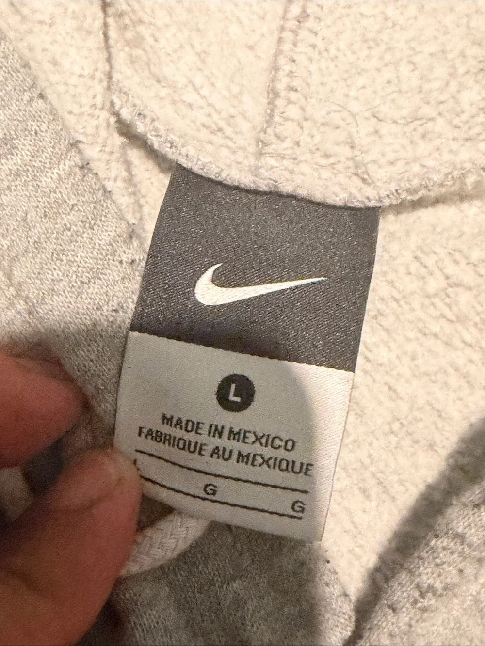 Vintage Nike Center Swoosh hoodie size L Made In Mexico Gray